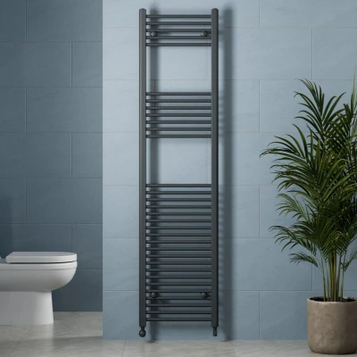 Image of DuraTherm Heated Towel Radiator Anthracite 1800 x 450mm Flat