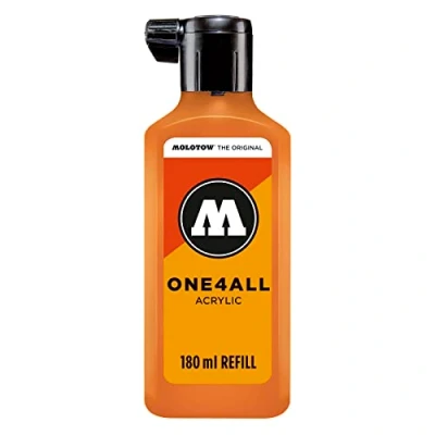 Image of Molotow ONE4ALL Refill Acrylic, Colour 218 Neon Orange, Fluorescent 180 ml, Ink for Permanent Markers