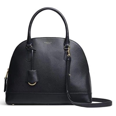 Image of RADLEY Zip Top Multiway Tote Bag Medium Handbag Leather Anchor Mews in Black