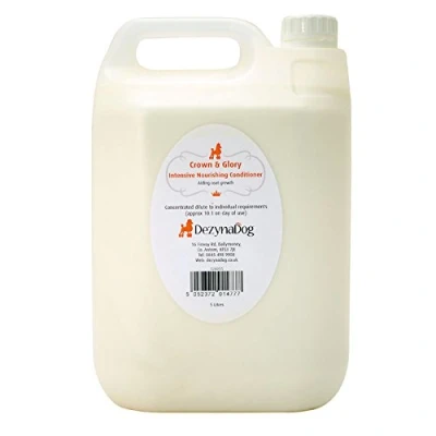 Image of Dezynadog Crown &amp; Glory Intensive Nourishing Dog Conditioner Revitalising for Dogs Matted Coats Preserves Restores Coat Prevents Damage Tangling, 5 Litre