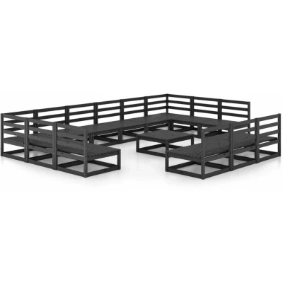 Image of vidaXL 14 Piece Garden Lounge Set Solid Pinewood