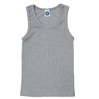 Image of Cosilana, Children&#039;s underarm shirt/top, 45% organic cotton, 35% wool, 20% silk, grey mixed, 8 Years