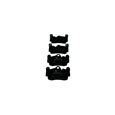 Image of 4L0698451D, 7L0698451, 7L0698451A, 7L0698451B, 7L0698451G Brake pad set HELLA 8DB 355 018 711 prepared for wear indicator with counterweights