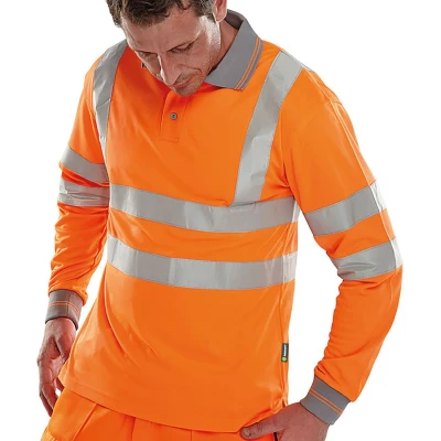 Image of POLO SHIRT LONG SLEEVED ORANGE XXXXL