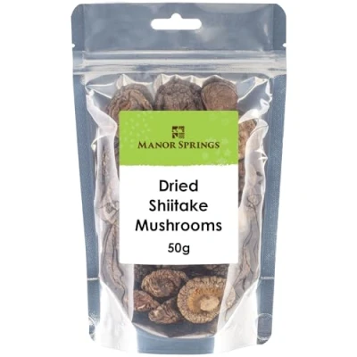 Image of Dried Whole Shiitake Mushrooms 50g by Manor Springs