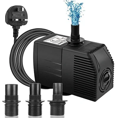Image of BARST 3000L/H Submersible Water Pump with Filter, Ultra Quiet for Aquarium Fountains Pool Fish Tank Pond Hydroponics Statuary 4 Strong Suction Cups,3 Nozzles &amp; 5m Power Cord 60W