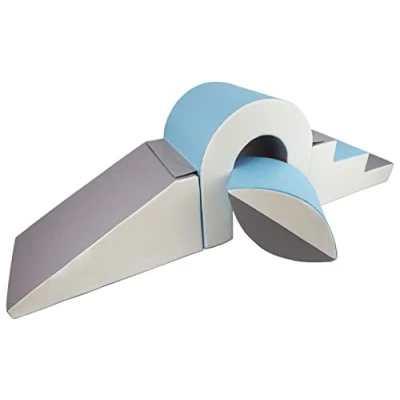 Image of Velinda The bridge climbing set, soft play, oft toys, child,fun,soft play indoor,outdoor (colour: white, baby blue, grey)