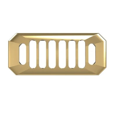 Image of Balterley Ceramic Accessories Traditional Grill Overflow Cover 26mm x 50mm Brushed Brass