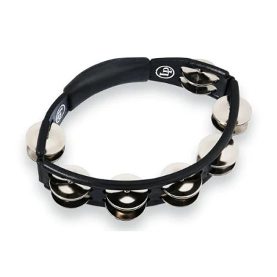 Image of LP Latin Percussion Tambourin Cyclop Handmodell schwarz Stahlschellen zweireihig LP150