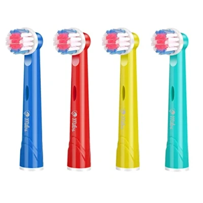 Image of Milos Compatible Oral B Kids Toothbrush Heads 4 Pack/Compatible Heads/Kids Electric Junior Premium