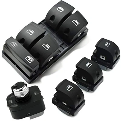 Image of HZTWFC Electric Master Window Mirror Control Switch Button 4F0959851 4F0959855 4F0959565 For Audi A6 S6 C6 RS6 Allroad Quattro A3 Q7