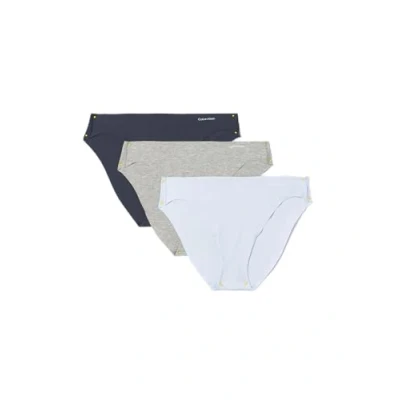 Image of Calvin Klein Underwear Invisibles Brief 3 PACK Briefs, Women&#039;s, Size: XL, Plein air/grey heather/ink