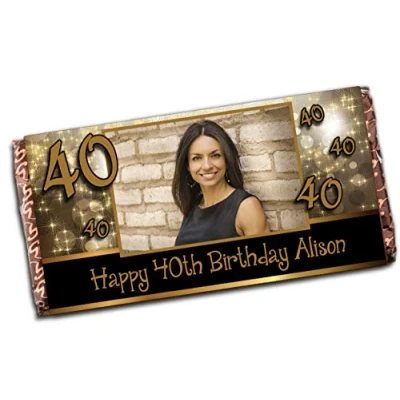 Image of Personalised Happy Birthday Milk Chocolate Photo Bar 18th 21st 30th 40th 50th 60th N31 Any Age