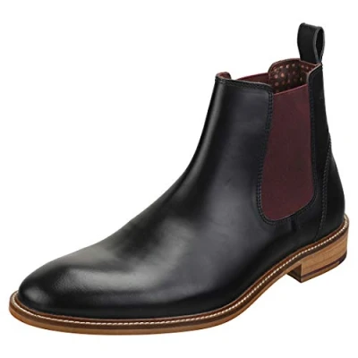 Image of London Brogues Hamilton Mens Chelsea Boots in Black 8 UK