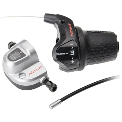 Image of Shimano Unisex Adult Nexus Twist Grip Shifter, Silver, Black, One Size
