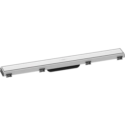 Image of hansgrohe 56037450 RainDrain Match 700 Shower Drain Set with Height Adjustable Frame White Complete Channel, 70 cm