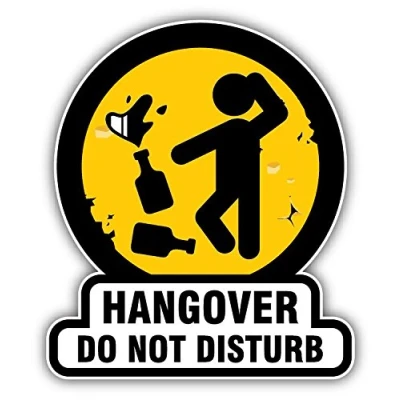 Image of postwalldecor Hangover Do Not Disturb Warning Sign Funny Car Bumper Sticker Decal 10 x 12 cm
