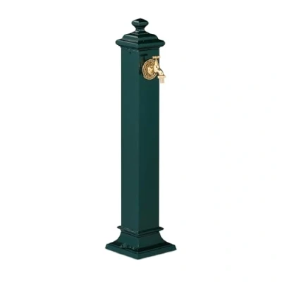 Image of Relaxdays Standing Fountain Antique, HWD: 86 x 19 23 cm, Water Tap Garden, Terrace, Ornamental, Dark Green, Cast iron