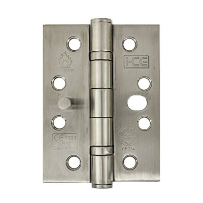 Image of Satin Stainless Steel Ball Bearing Security Hinge 100mm CE13 Fire Rated (1 Pair)