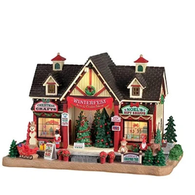 Image of Lemax 25865 UK Caddington Village Lighted Building: Winterfest Arts &amp; Crafts Show