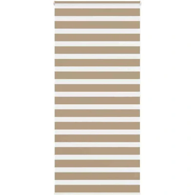 Image of vidaXL Zebra Blind Sand Brown 115x200 cm Fabric Width 110.9 Polyester