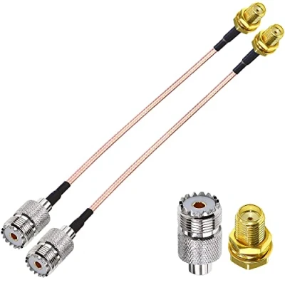 Image of TUOLNK SMA to UHF Coaxial Cable RG316 Female SO239 PL259 RF Coax 6inch(15cm) CB Radio Pigtail Extension 2 Pack