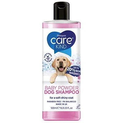 Image of baby Powder dog shampoo 500ml Carekind professional grooming for smelly dogs with fresh scent, best puppy conditioner, Vegan pet (1x 500ml)