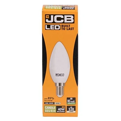 Image of 3 x 6W LED SES E14 Candle Light Bulbs 4000k Cool White 520lm (JCB S12503)