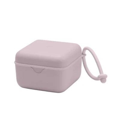Image of BIBS Pacifier Box with Strap. Soother Holder and Steriliser case. 100% BPA Free Food Grade Material. Made in Denmark. Dusky Lilac