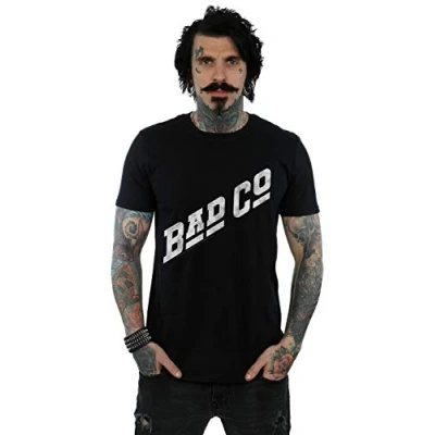 Image of Absolute Cult Bad Company Men&#039;s Distressed Logo T Shirt Black Large