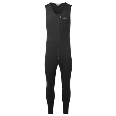 Image of Rab Men&#039;s Modulus Bib Stretch Fleece Baselayer for Climbing, Hiking, &amp; Mountaineering Black Medium