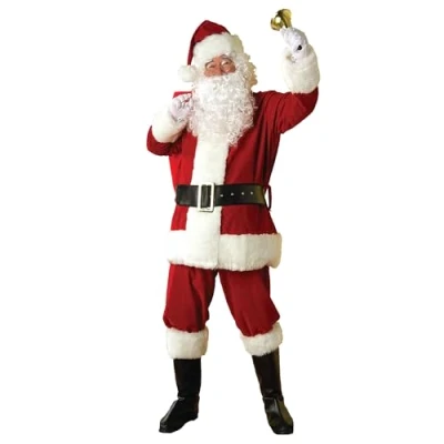 Image of Rubies 23334 Regal Plush Santa Suit Adult Sized Costumes, Solid, Red/White, XXL