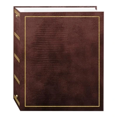 Image of Magnetic Self Stick 3 Ring Photo Album 100 Pages (50 Sheets), Brown