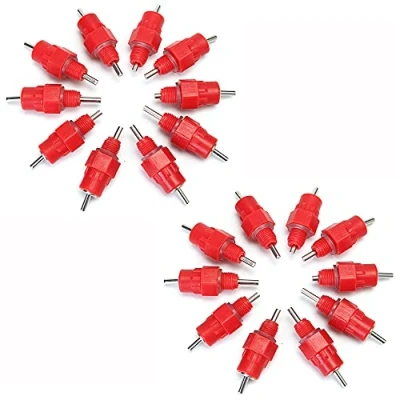 Image of ANCLLO 20 Pack Automatic Chicken Water Nipple Drinker Feeders Poultry Hen Screw Style