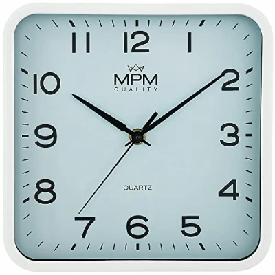 Image of MPM Quality Wall Clock, Plastic Glass, lightblue, 220 x 40 mm