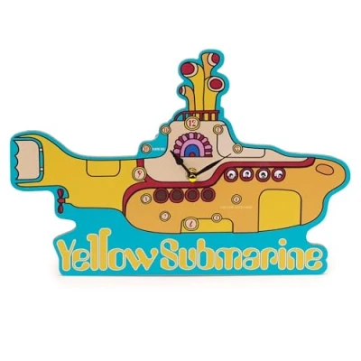 Image of Puckator The Beatles Yellow Submarine Licensed Picture Clock Wall Clocks Mens Cute Cool Preppy Home Gaming Room Bedroom Office Decor Decoration Asthetic Accessories Stuff Men Things