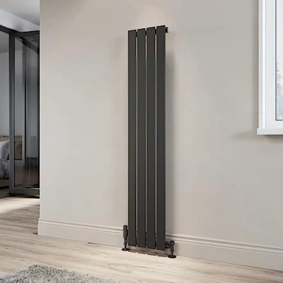 Image of ELEGANT Designer Vertical Column Radiator Anthracite Single Flat Panel 1600 x 300mm