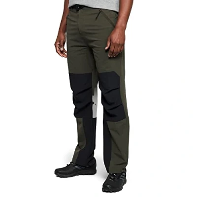 Image of OEX Men&#039;s Strata Softshell Trousers with 4 Way Stretch Fabric, Adjustable Ankles &amp; 3 Zipped Pockets, Water Repellent Durable Pants (UK, Waist, 32, Regular, Green)