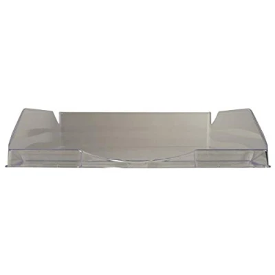 Image of Exacompta Ref 12327D Office EcoTray Letter Tray 245 x 255 65mm in Size, Suitable for A4+ Documents, Stackable Vertically, Compatible with Others Grey Translucent
