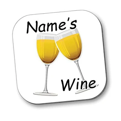 Image of Hot off the Press Personalised Coaster Reserved for Wine High Gloss Finish