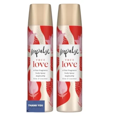 Image of Body Spray Deodorant Intense True Love, 75ml (Pack of 2) Romantic Freesia, Muguet &amp; Amber Fragrance
