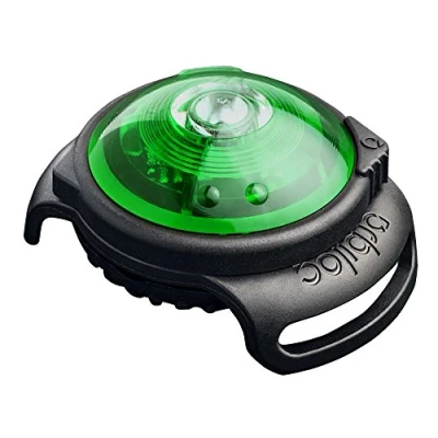 Image of Orbiloc Dual Flashing/Solid Safety LED Light Dogs High Visibility Running Durable Water Proof Impact Resistant Attach To Harnesses And Collar Dog Walking Green
