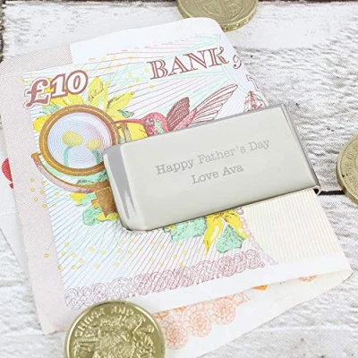 Image of County Engraving Personalised Silver Plated Money Clip Engraved