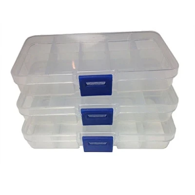 Image of Ardisle 3X 10 COMPARTMENT SMALL ORGANISER STORAGE PLASTIC BOX CRAFT BEAD NAIL FUSE BEADS