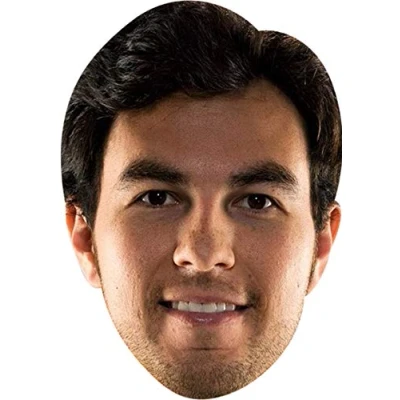 Image of FoxyPrinting Sergio Perez Celebrity Cardboard Party Face Mask Fancy Dress