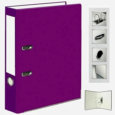 Image of Very Strong Premium Quality Linen Lever Arch Files A4 Heavy Duty by Nobel (Purple, 2 Files)