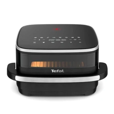 Image of Tefal Easy Fry Pizza, XL Surface, Large Air Fryer, Spacious Basket, Up To 1 Kg of Fries, Compact Design, Extra Crisp Technology, Viewing Window, Black, FW4018G0
