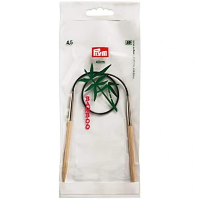 Image of Prym 40 cm x 4.50 mm Circular Knitting Pins, Bamboo