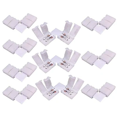 Image of LitaElek 10pcs LED Connector 2 Pin 8mm Wide SMD 3528/2835 Monochrome Strip Corner Tape L Shape Connecter Ribbon Right Angle Adapter Band