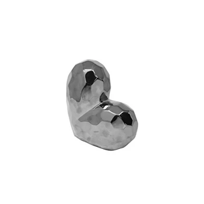 Image of Sagebrook Home Silver Ceramic Heart, 7.75&#039;&#039;L x 3.25&#039;&#039;W 7.75&#039;&#039;H